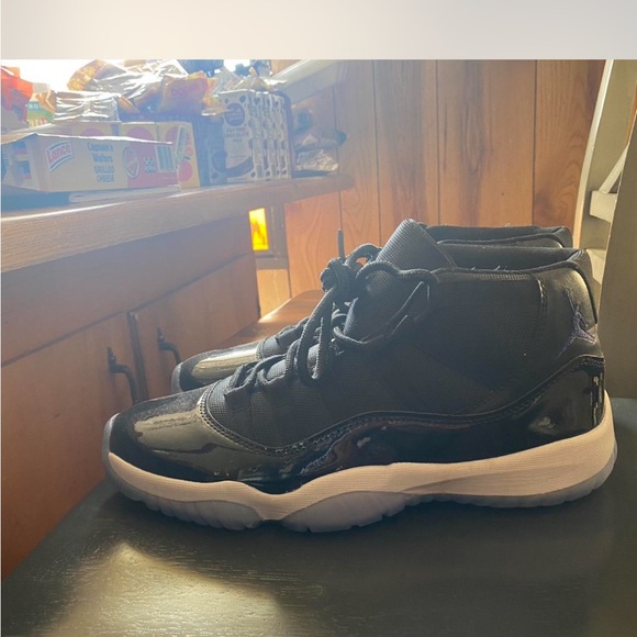 Black Patent Leather High-Top Sneakers (Jordan 11 Space Jams) Sz 12